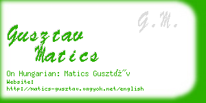 gusztav matics business card